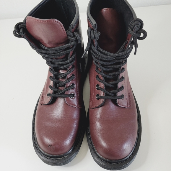 Primadonna Shoes - 4. *Host Pick* Size 8.5 Burgandy Wine Combat Boot ($3 start)